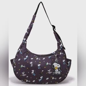 Peanuts Snoopy & Woodstock All Over Print Icons Nylon Shoulder Bag Purse New